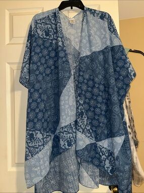 Blue Paisley Patchwork Kimono Cardigan